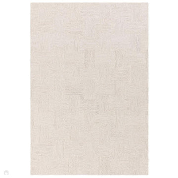 Theodore Modern Plain Subtle Cross-Hatch Hand-Woven Textured Wool Loop Pile White/Sand Rug-Asiatic Carpets-Rug Love - The Most Loved Rug Store